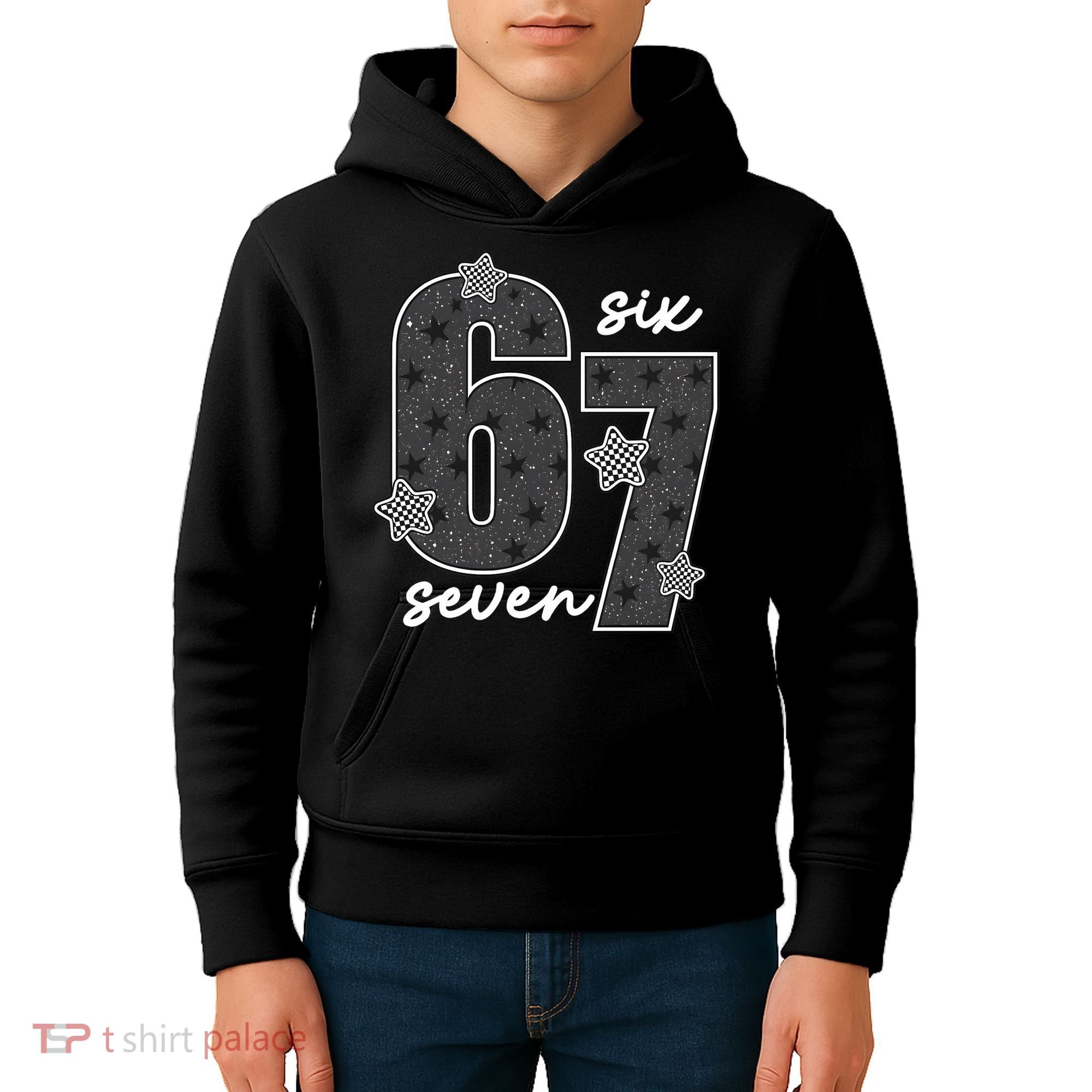 Six Seven 6-7 Meme 67 Classic Retro Kids Hoodie