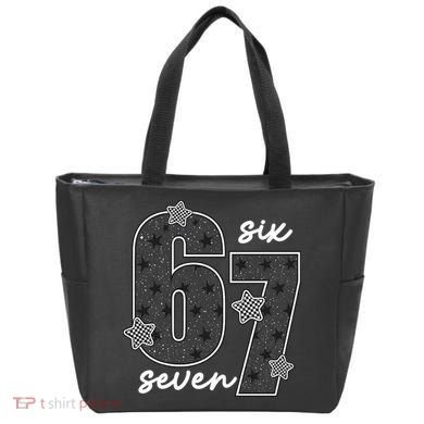 Six Seven 6-7 Meme 67 Classic Retro Tote Bag