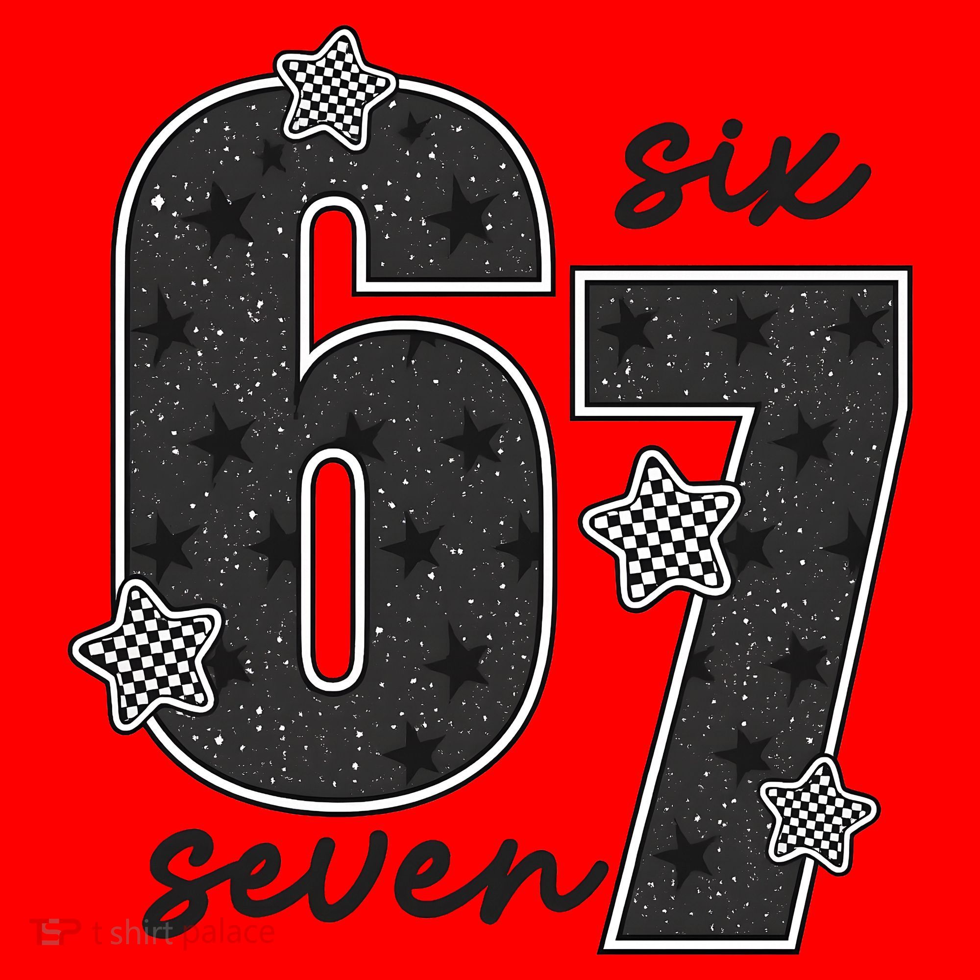 Six Seven 6-7 Meme 67 Classic Retro Santa Hat