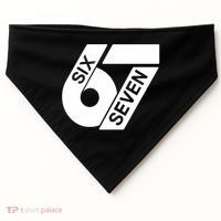 Six Seven 6-7 Meme 67 Sixty Seven Logo  USA-Made Doggie Bandana thumb 0