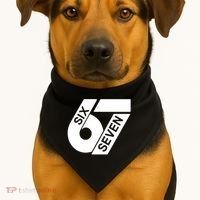Six Seven 6-7 Meme 67 Sixty Seven Logo  USA-Made Doggie Bandana thumb 1