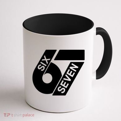 Six Seven 6-7 Meme 67 Sixty Seven Logo  Coffee Mug back