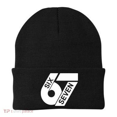 Six Seven 6-7 Meme 67 Sixty Seven Logo  Beanie