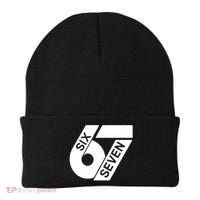 Six Seven 6-7 Meme 67 Sixty Seven Logo  Beanie thumb 0