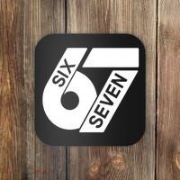 Six Seven 6-7 Meme 67 Sixty Seven Logo  Coaster thumb 0