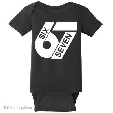 Six Seven 6-7 Meme 67 Sixty Seven Logo  Baby Bodysuit