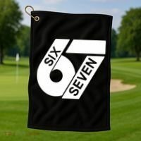 Six Seven 6-7 Meme 67 Sixty Seven Logo  Golf Towel thumb 1