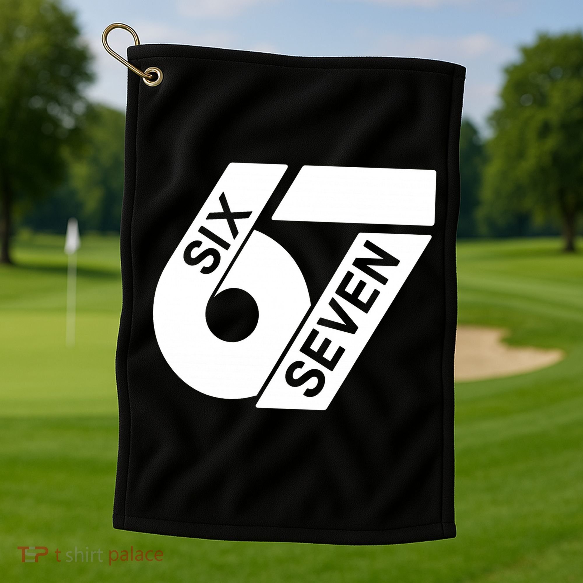 Six Seven 6-7 Meme 67 Sixty Seven Logo  Golf Towel