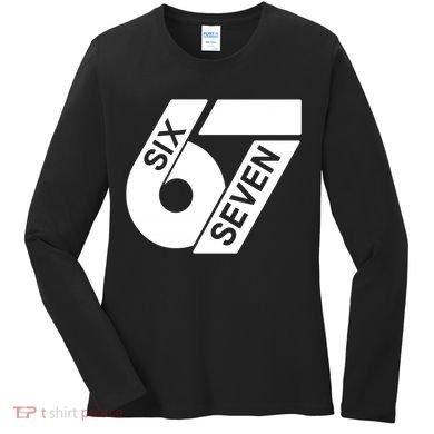 Six Seven 6-7 Meme 67 Sixty Seven Logo  Women's Long Sleeve Shirt