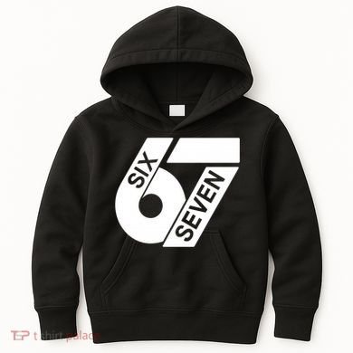 Six Seven 6-7 Meme 67 Sixty Seven Logo  Kids Hoodie