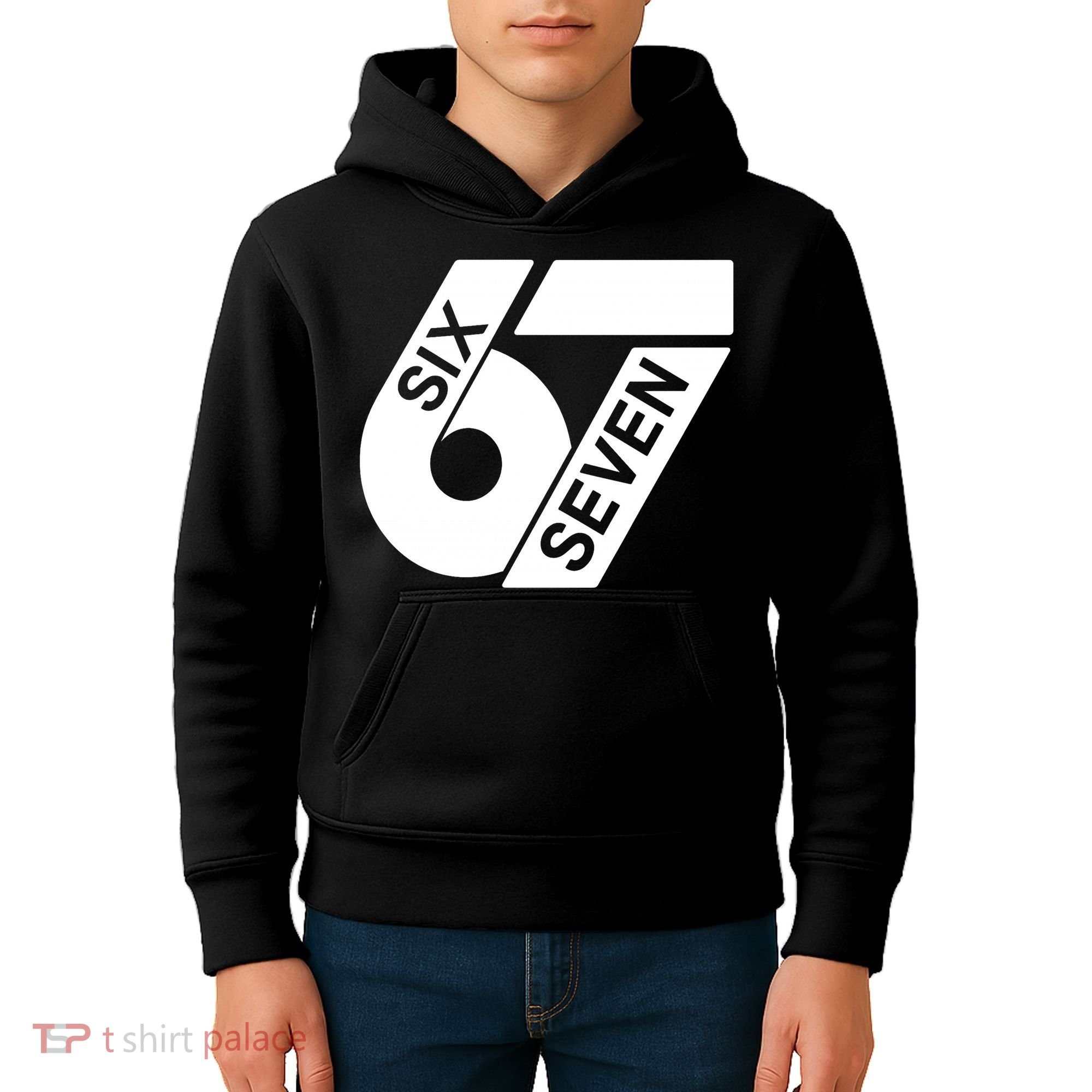 Six Seven 6-7 Meme 67 Sixty Seven Logo  Kids Hoodie