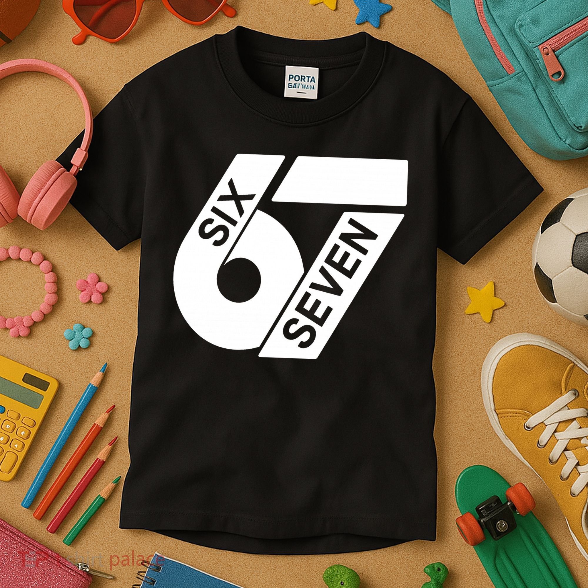 Six Seven 6-7 Meme 67 Sixty Seven Logo  Kids T-Shirt