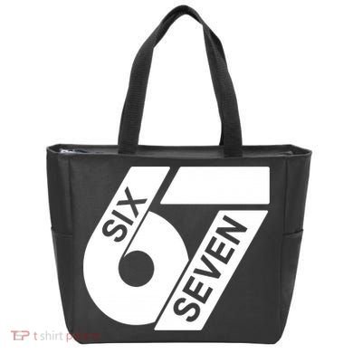 Six Seven 6-7 Meme 67 Sixty Seven Logo  Tote Bag