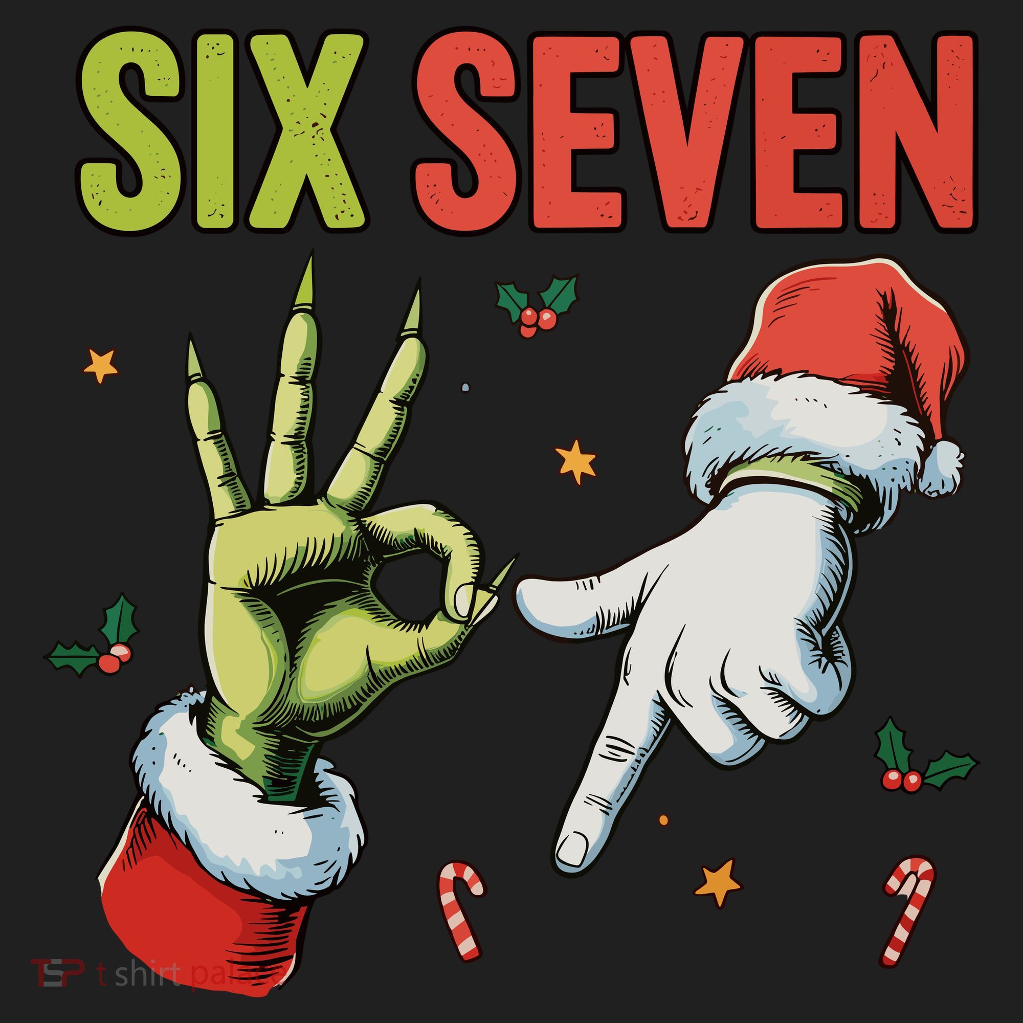 Six Seven 6 7 67 Meme Christmas Xmas Funny Women's Sweatshirt