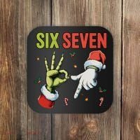 Six Seven 6 7 67 Meme Christmas Xmas Funny Coaster thumb 0