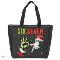 Six Seven 6 7 67 Meme Christmas Xmas Funny Tote Bag thumb 0