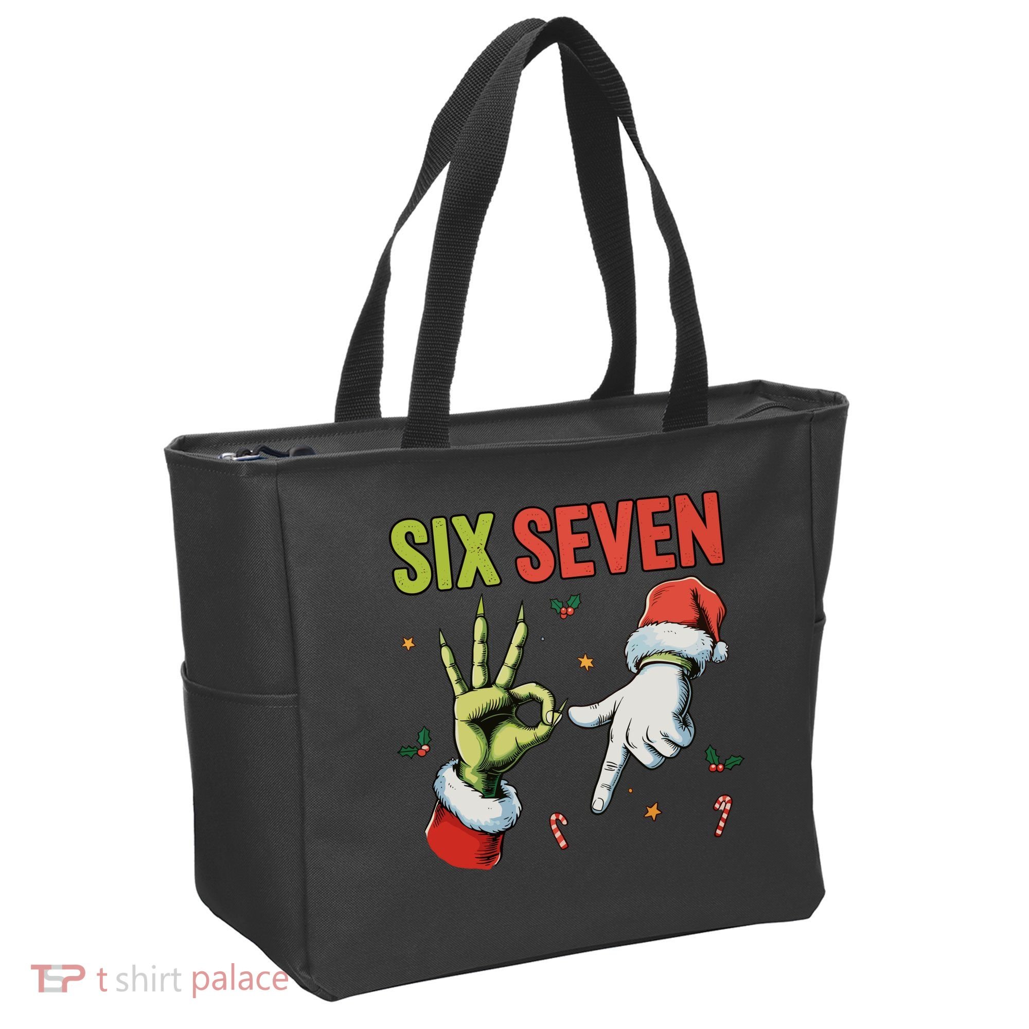 Six Seven 6 7 67 Meme Christmas Xmas Funny Tote Bag