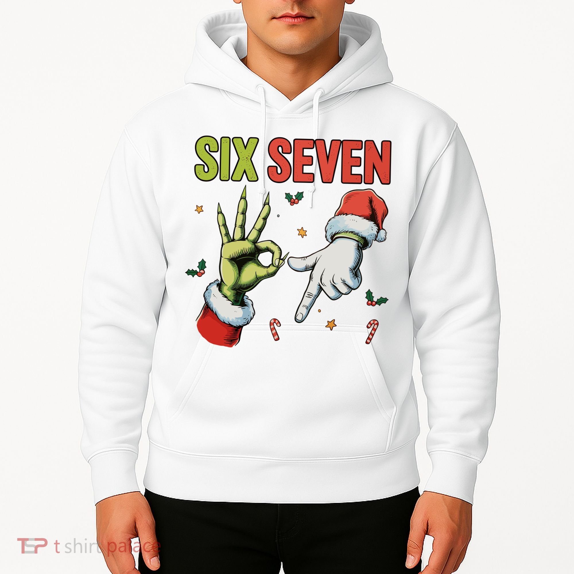 Six Seven 6 7 67 Meme Christmas Xmas Funny Hoodie