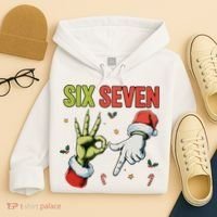 Six Seven 6 7 67 Meme Christmas Xmas Funny Hoodie thumb 4