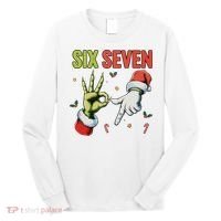 Six Seven 6 7 67 Meme Christmas Xmas Funny Long Sleeve Shirt thumb 0
