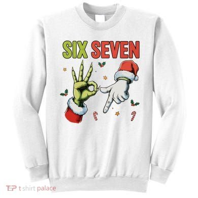 Six Seven 6 7 67 Meme Christmas Xmas Funny Sweatshirt