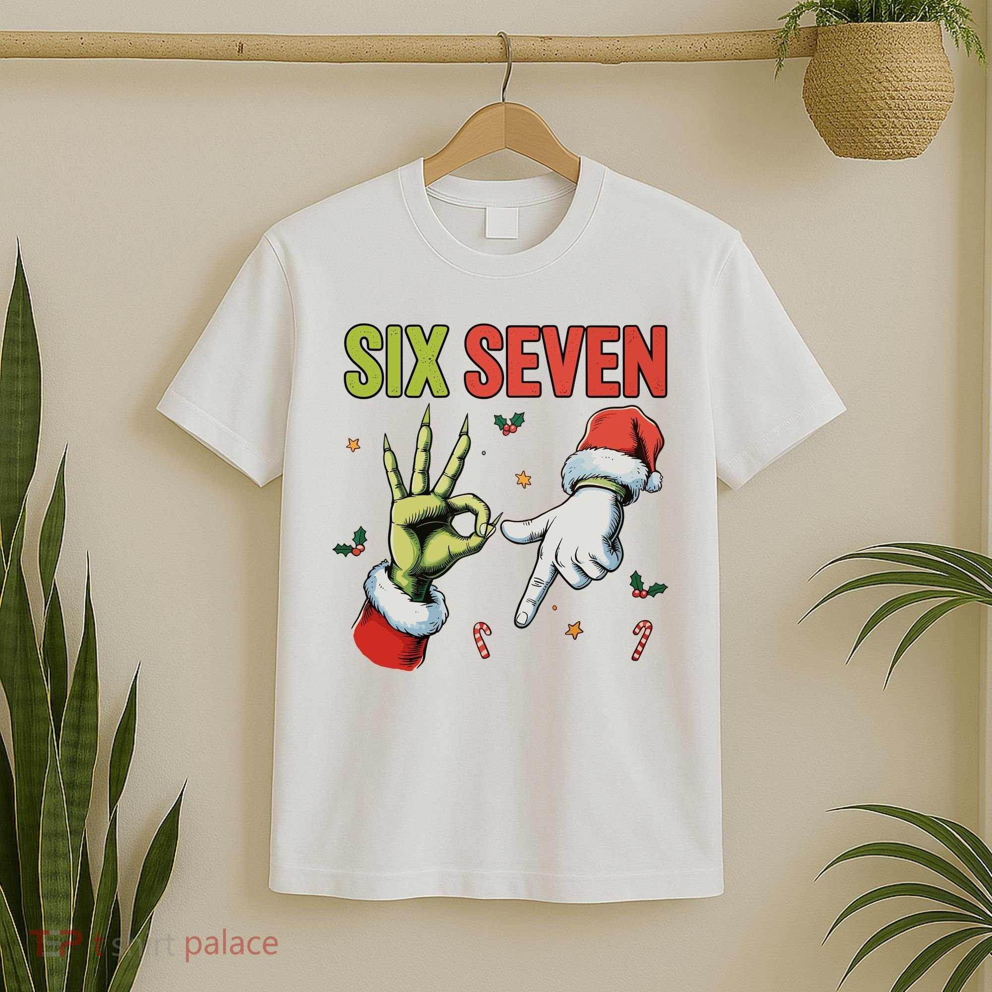 Six Seven 6 7 67 Meme Christmas Xmas Funny T-Shirt