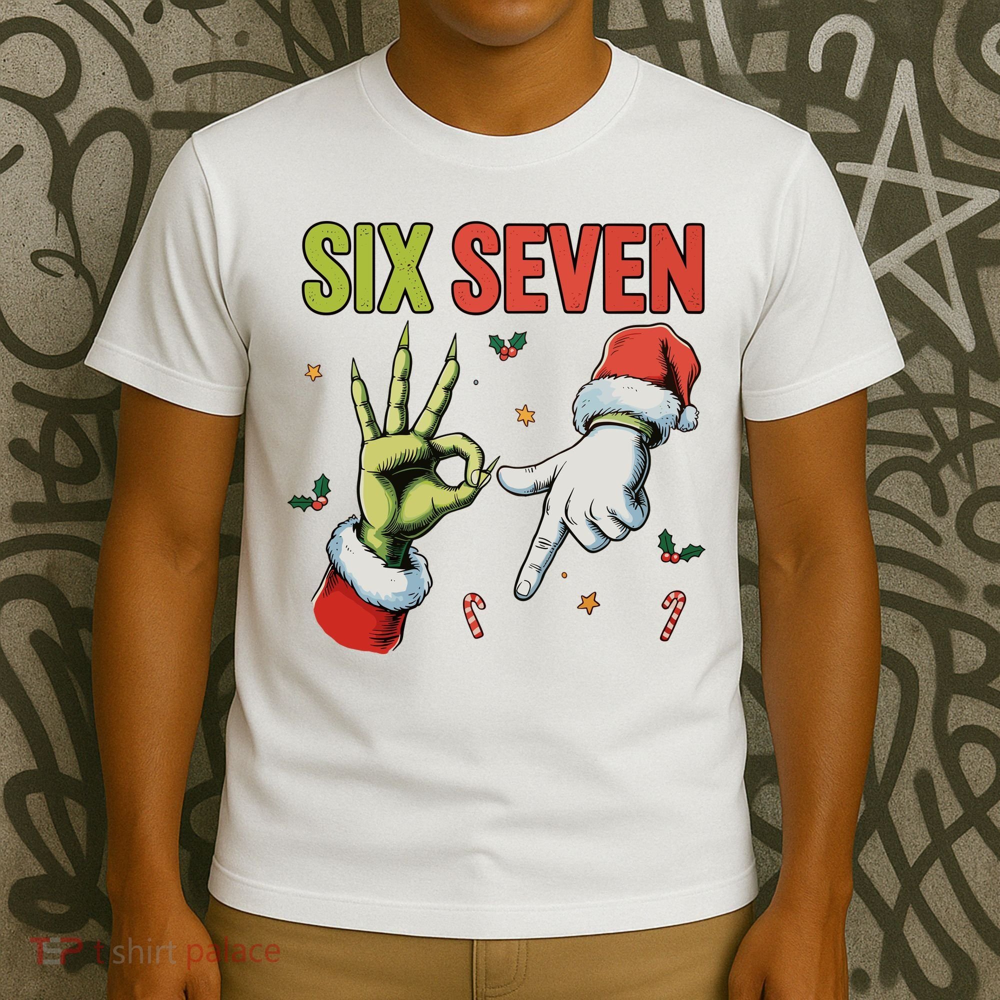 Six Seven 6 7 67 Meme Christmas Xmas Funny T-Shirt