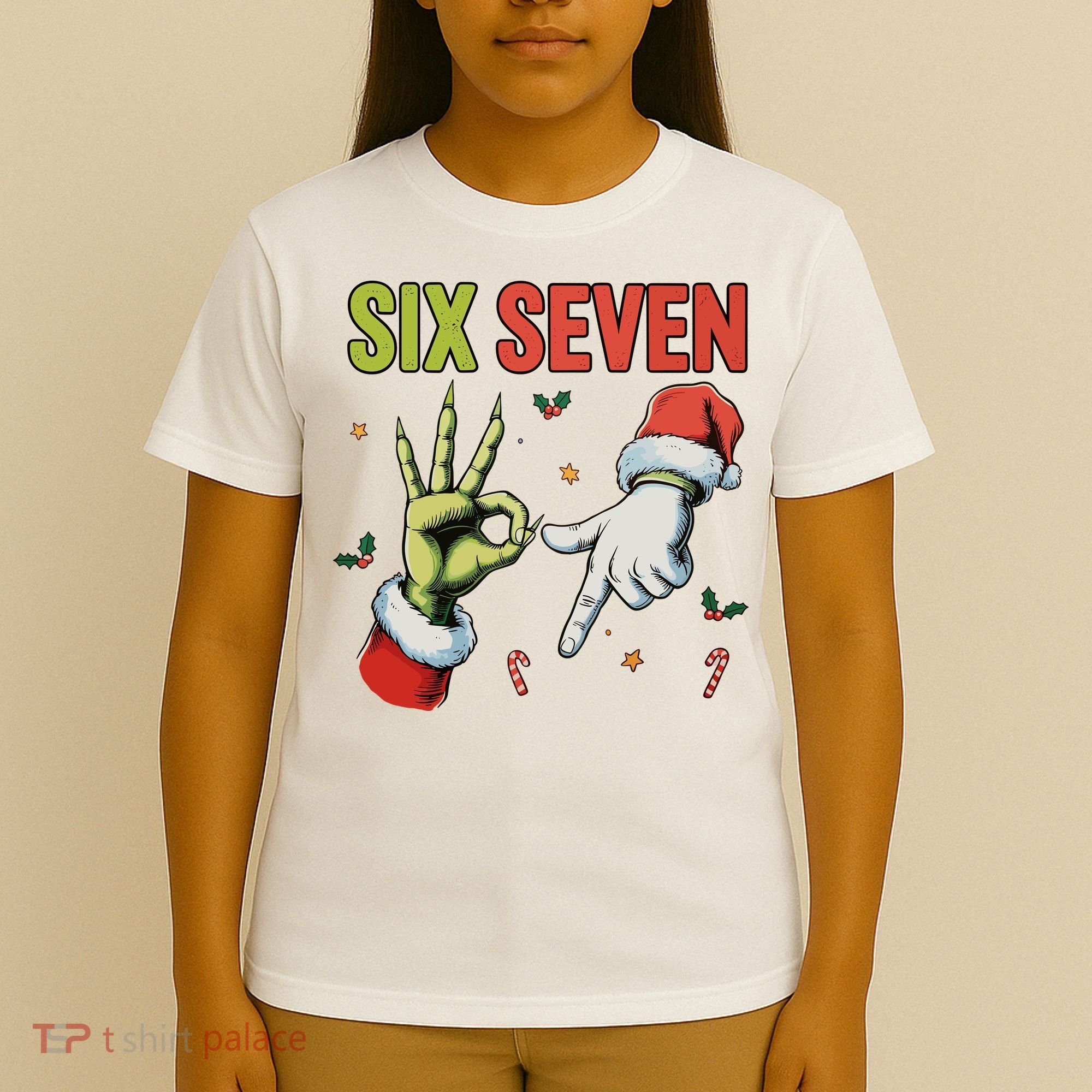 Six Seven 6 7 67 Meme Christmas Xmas Funny T-Shirt
