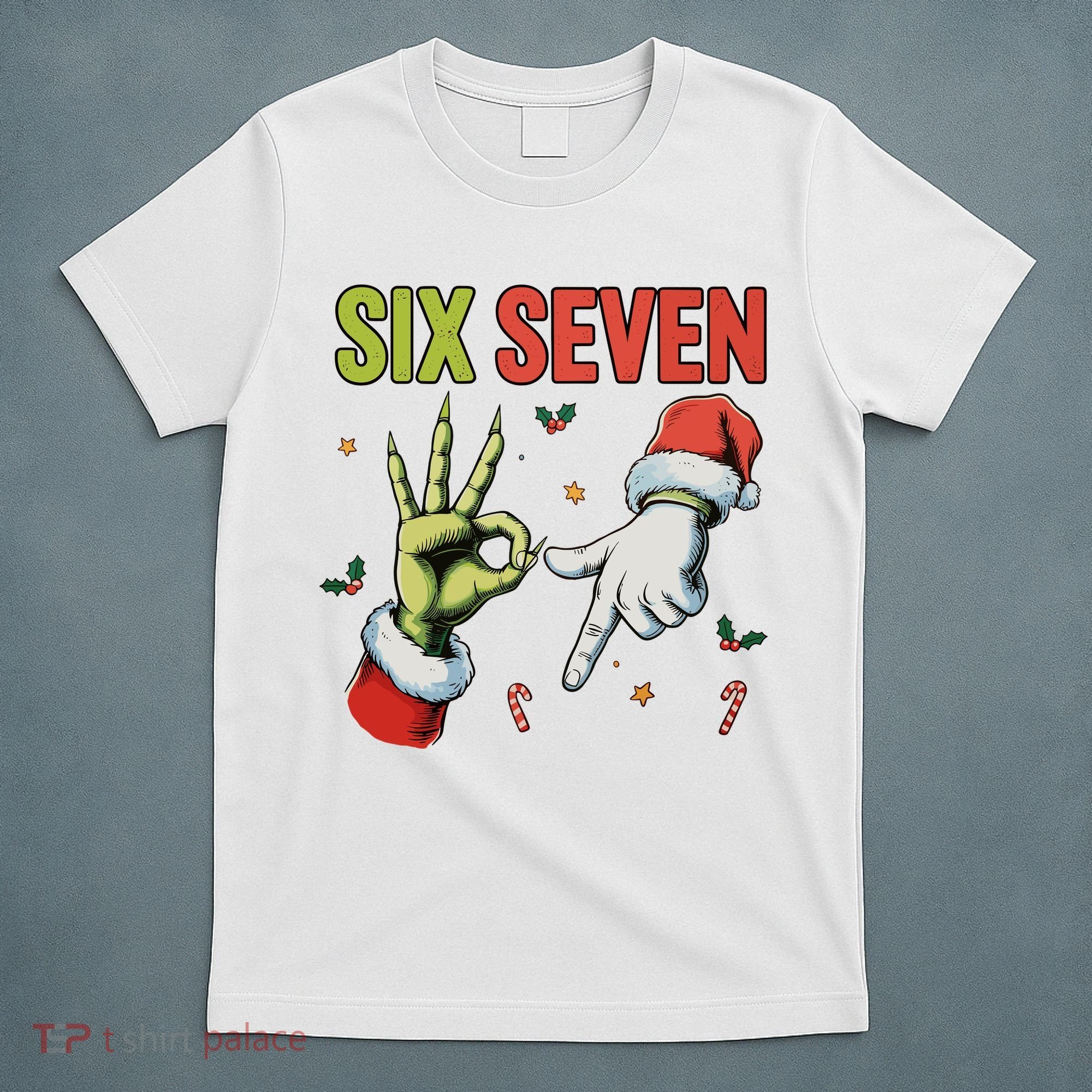 Six Seven 6 7 67 Meme Christmas Xmas Funny T-Shirt