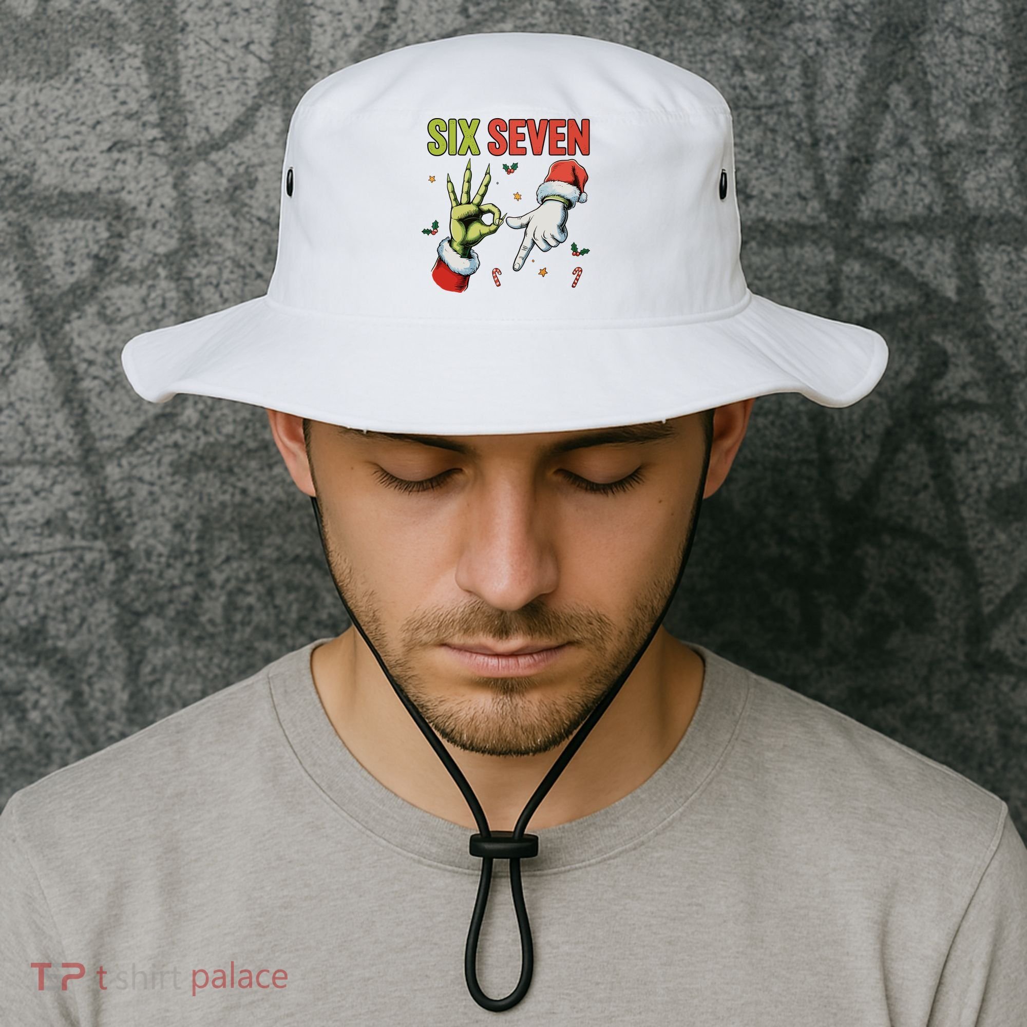 Six Seven 6 7 67 Meme Christmas Xmas Funny Bucket Hat