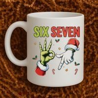 Six Seven 6 7 67 Meme Christmas Xmas Funny Coffee Mug thumb 2