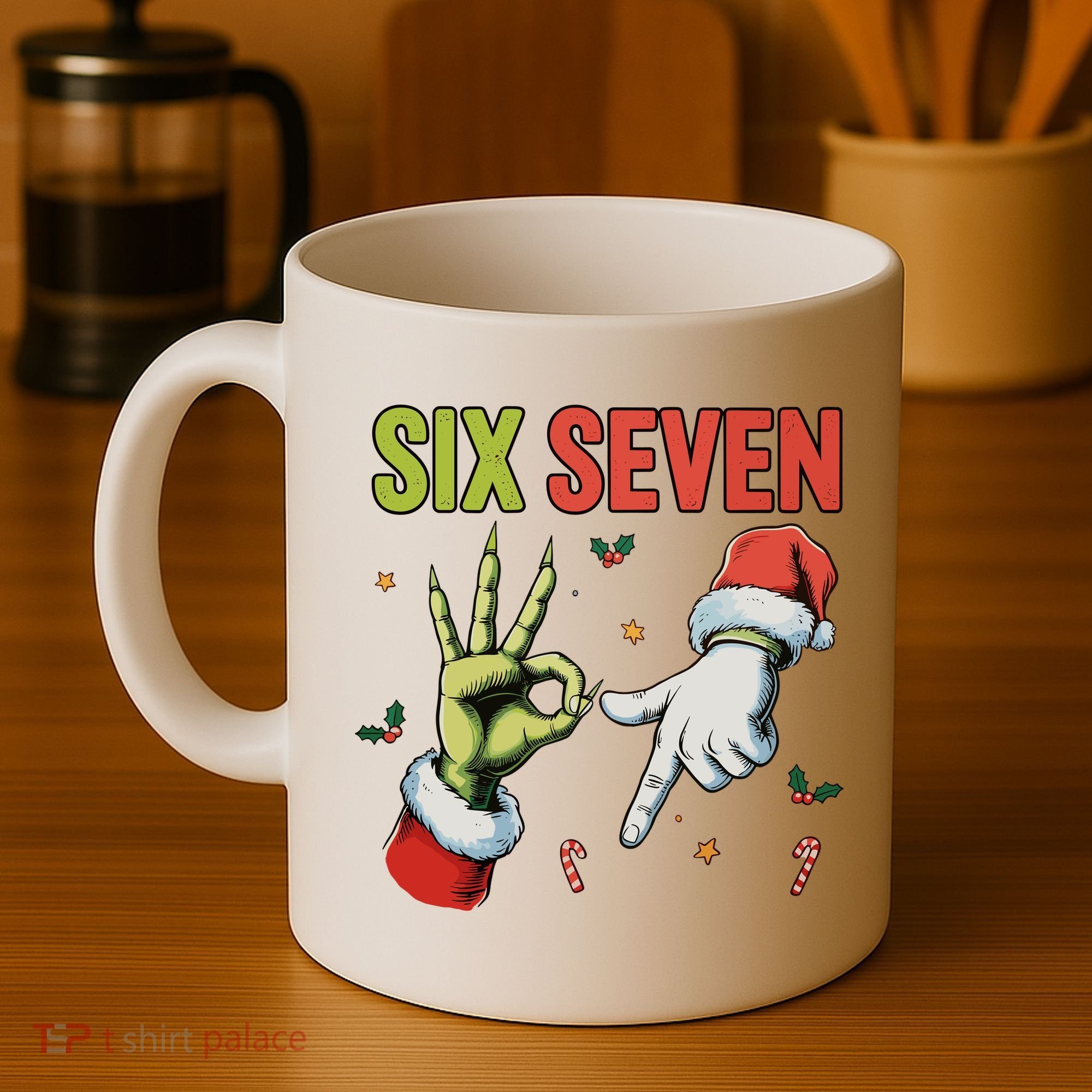 Six Seven 6 7 67 Meme Christmas Xmas Funny Coffee Mug