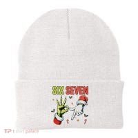 Six Seven 6 7 67 Meme Christmas Xmas Funny Beanie thumb 0