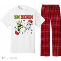 Six Seven 6 7 67 Meme Christmas Xmas Funny Pajama Set thumb 0