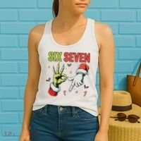 Six Seven 6 7 67 Meme Christmas Xmas Funny Women's Tank Top thumb 2