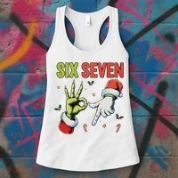 Six Seven 6 7 67 Meme Christmas Xmas Funny Women's Tank Top thumb 3