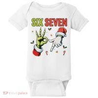Six Seven 6 7 67 Meme Christmas Xmas Funny Baby Bodysuit thumb 0