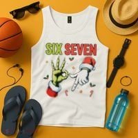 Six Seven 6 7 67 Meme Christmas Xmas Funny Tank Top thumb 4