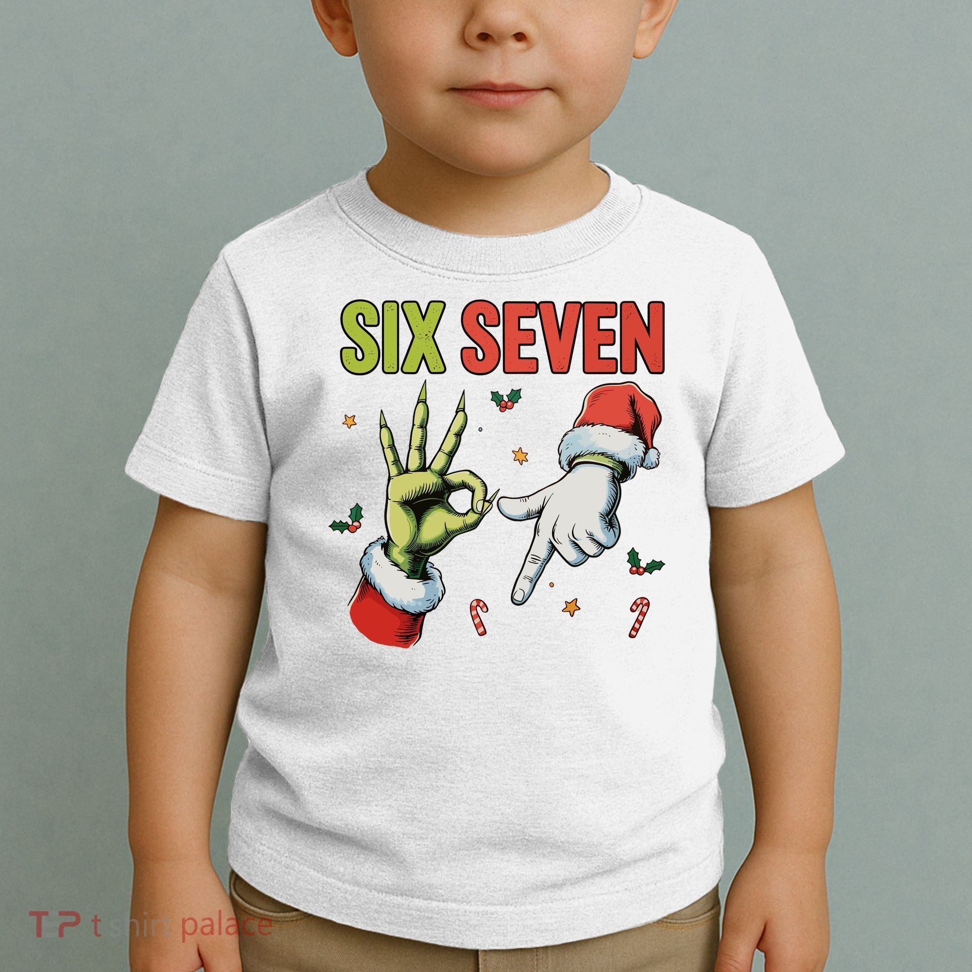 Six Seven 6 7 67 Meme Christmas Xmas Funny Toddler T-Shirt