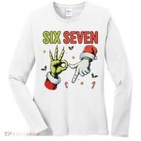 Six Seven 6 7 67 Meme Christmas Xmas Funny Women's Long Sleeve Shirt thumb 0