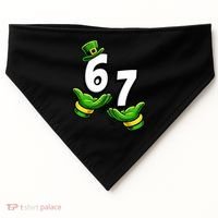 Six Seven 67 St Patricks Day 6 7 Shamrock Meme USA-Made Doggie Bandana thumb 0