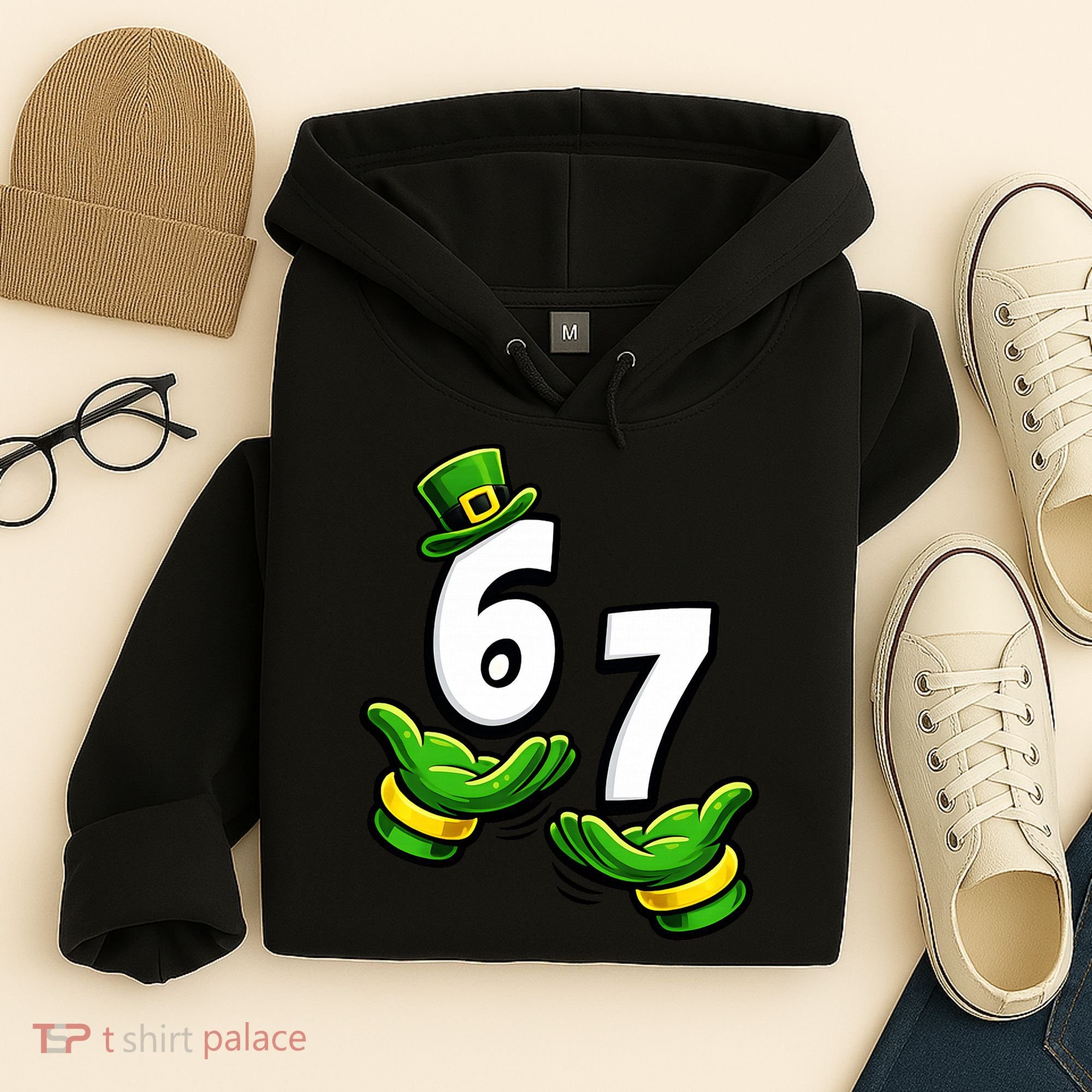Six Seven 67 St Patricks Day 6 7 Shamrock Meme Hoodie