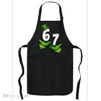 Six Seven 67 St Patricks Day 6 7 Shamrock Meme Apron thumb 0