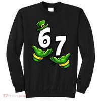 Six Seven 67 St Patricks Day 6 7 Shamrock Meme Sweatshirt thumb 0