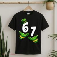 Six Seven 67 St Patricks Day 6 7 Shamrock Meme T-Shirt thumb 2