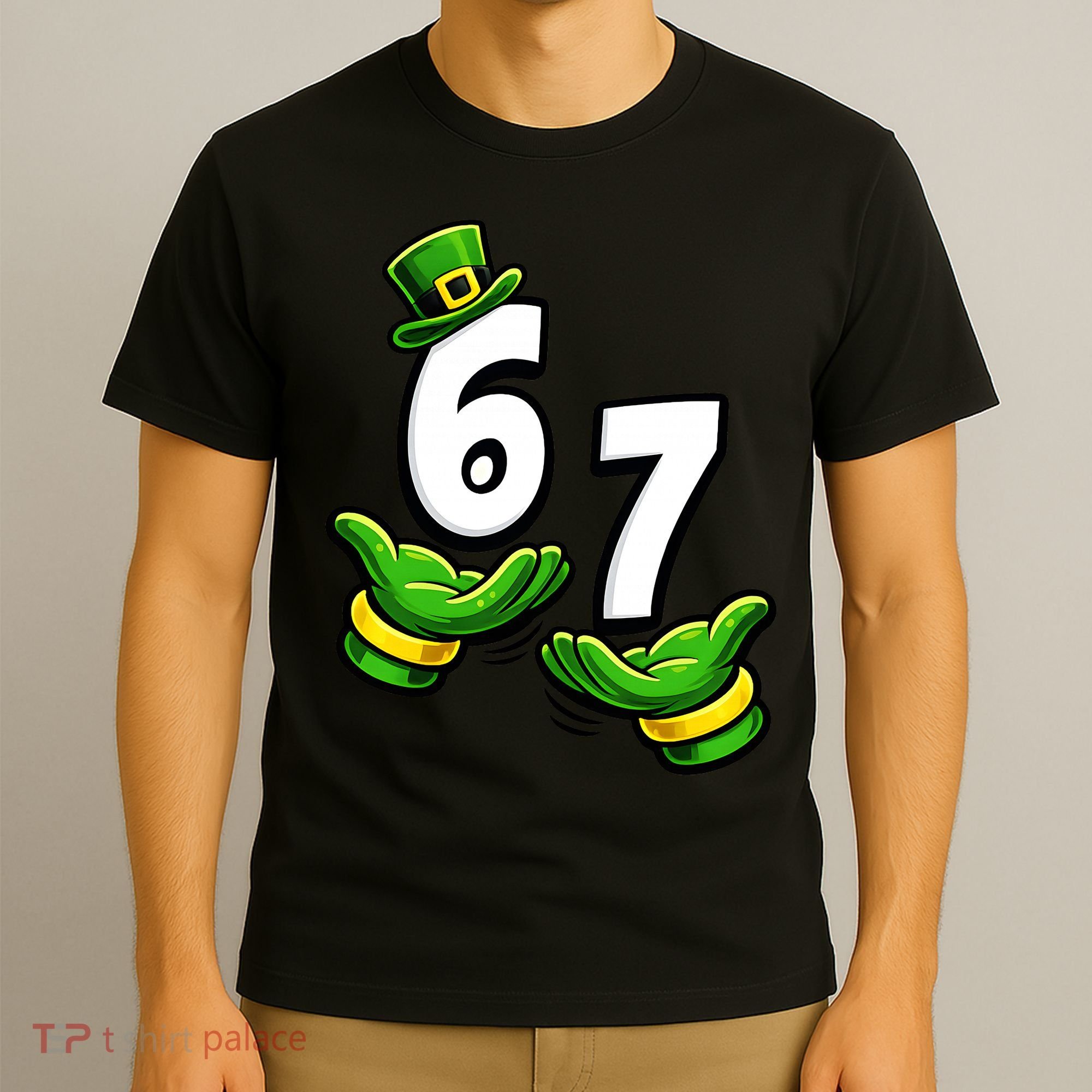 Six Seven 67 St Patricks Day 6 7 Shamrock Meme T-Shirt