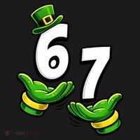 Six Seven 67 St Patricks Day 6 7 Shamrock Meme Button thumb 1