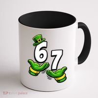 Six Seven 67 St Patricks Day 6 7 Shamrock Meme Coffee Mug thumb 1