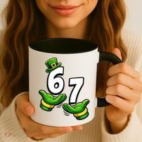 Six Seven 67 St Patricks Day 6 7 Shamrock Meme Coffee Mug thumb 3