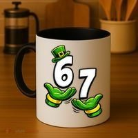 Six Seven 67 St Patricks Day 6 7 Shamrock Meme Coffee Mug thumb 4